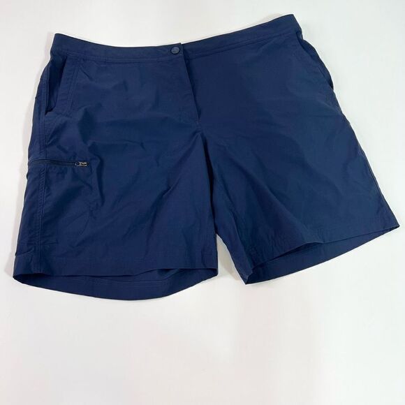 L.L. Bean Athletic Shorts Women's 18 Blue Lightweight Nylon Outdoor Camp Hiking - Picture 1 of 9